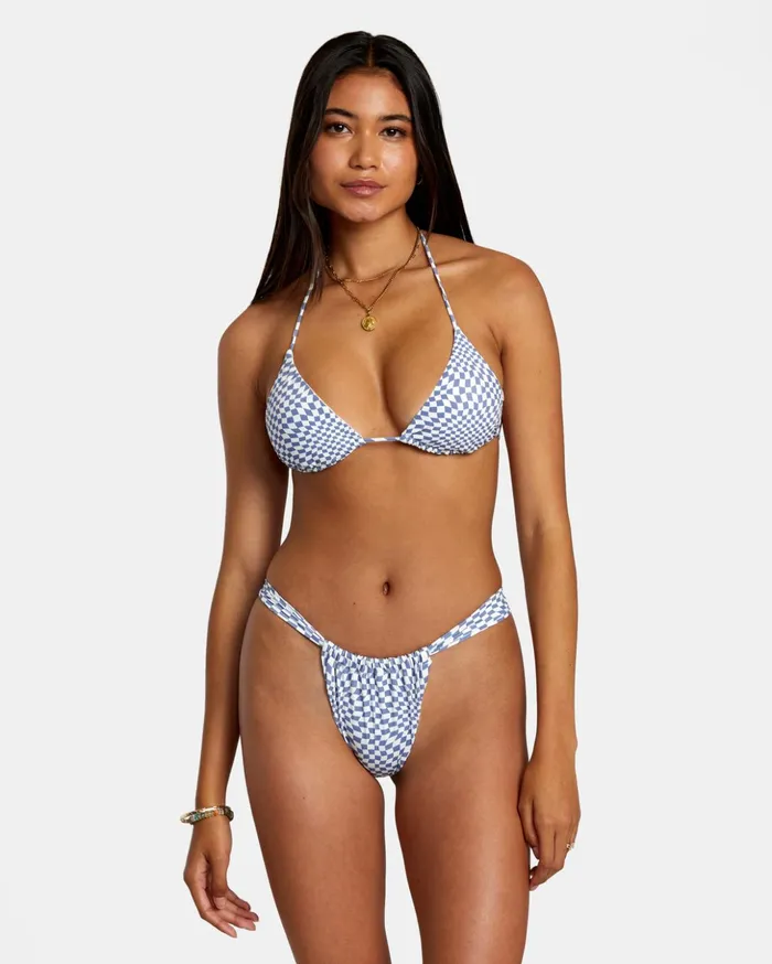 RVCA Bikini Bottoms Swerve Check Medium Bikini Bottoms Coast 8211 Women