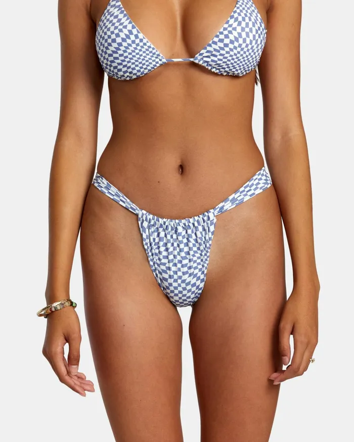 RVCA Bikini Bottoms Swerve Check Medium Bikini Bottoms Coast 8211 Women