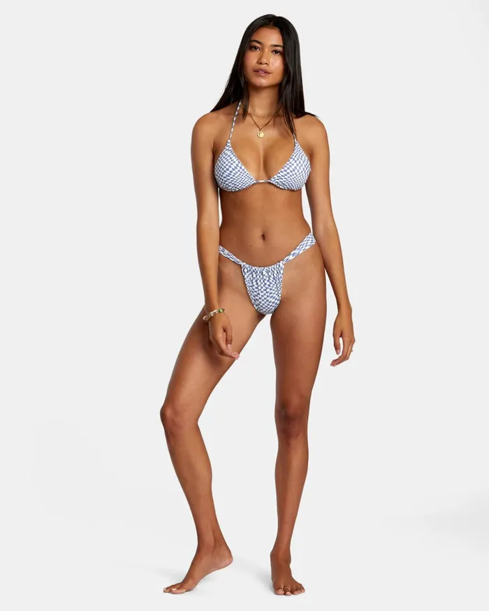 RVCA Bikini Bottoms Swerve Check Medium Bikini Bottoms Coast 8211 Women