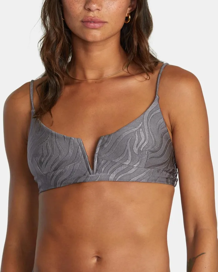 RVCA Bikini Tops Feral VWire Cropped Bikini Top Shark 8211 Women