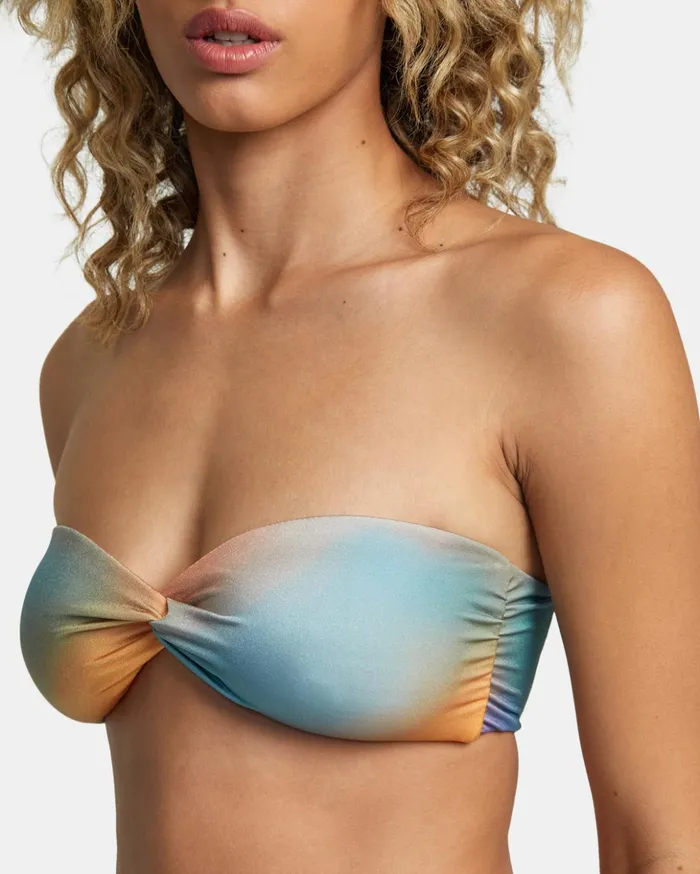 RVCA Bikini Tops Sunset Rose Machado Bandeau Bikini Top Multi 8211 Women