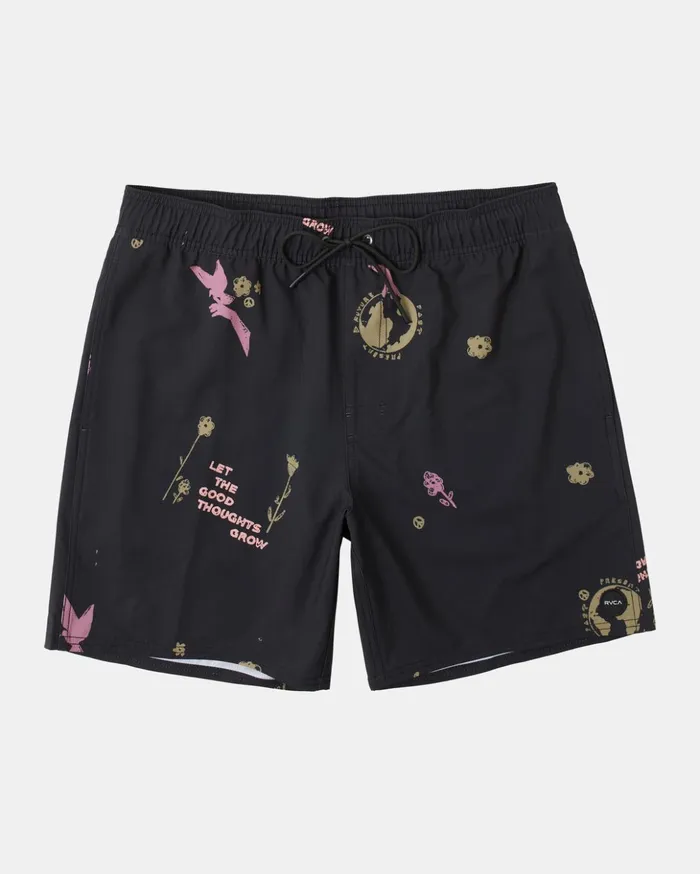RVCA Boardshorts VA Pigment Elastic Waist Boardshorts 17034 Dark Plum 8211 Men