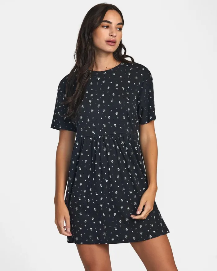 RVCA Dresses Rompers City Pointelle Short Sleeve Dress Rvca Black 8211 Women