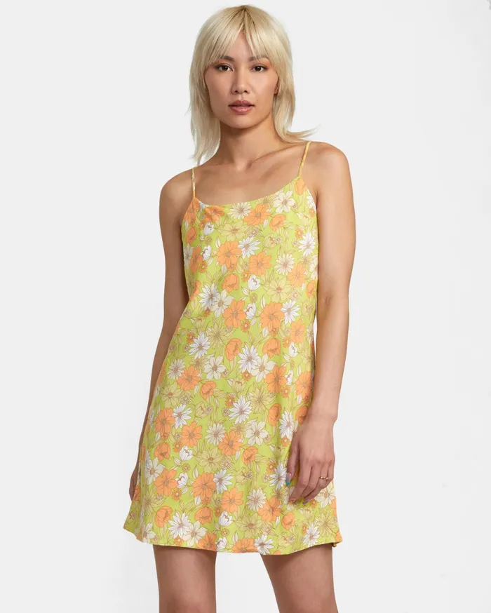RVCA Dresses Rompers Macarthur Midi Dress Limeade 8211 Women