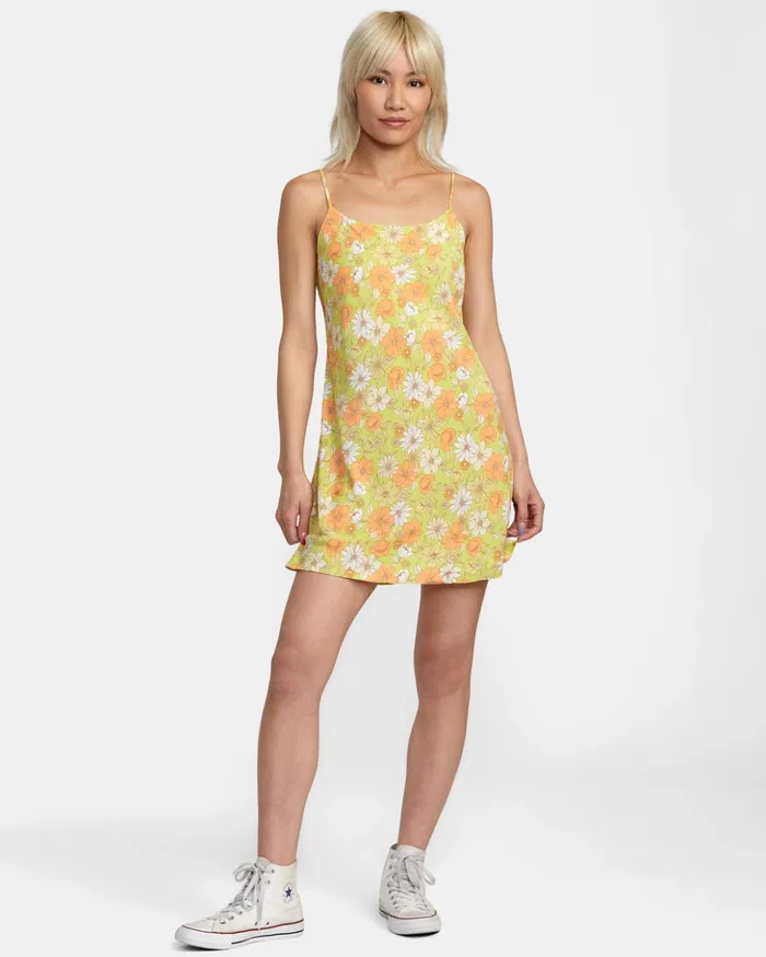 RVCA Dresses Rompers Macarthur Midi Dress Limeade 8211 Women
