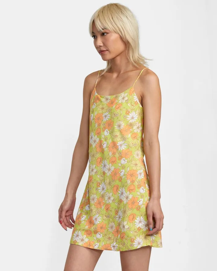 RVCA Dresses Rompers Macarthur Midi Dress Limeade 8211 Women
