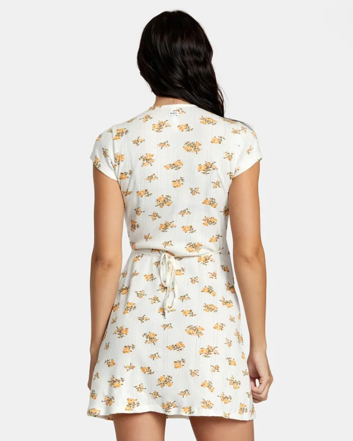RVCA Dresses Rompers Maddy Pointelle Wrap Dress Whisper White 8211 Women