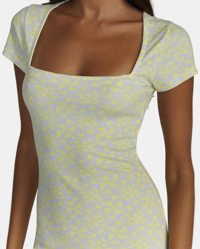 RVCA Dresses Rompers Partition Midi Dress Lime Yellow 8211 Women