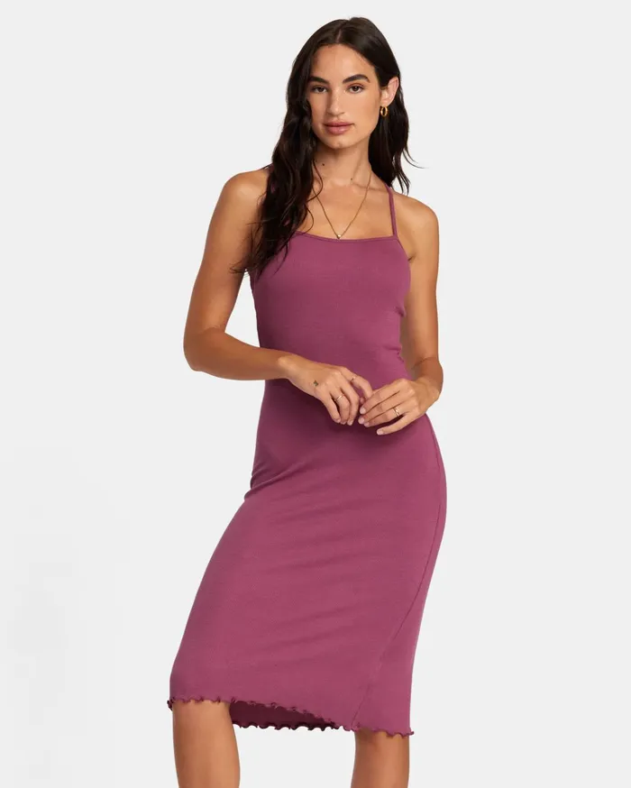 RVCA Dresses Rompers Slink Midi Dress Mulberry 8211 Women