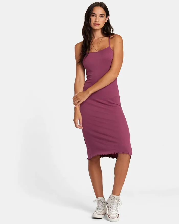 RVCA Dresses Rompers Slink Midi Dress Mulberry 8211 Women