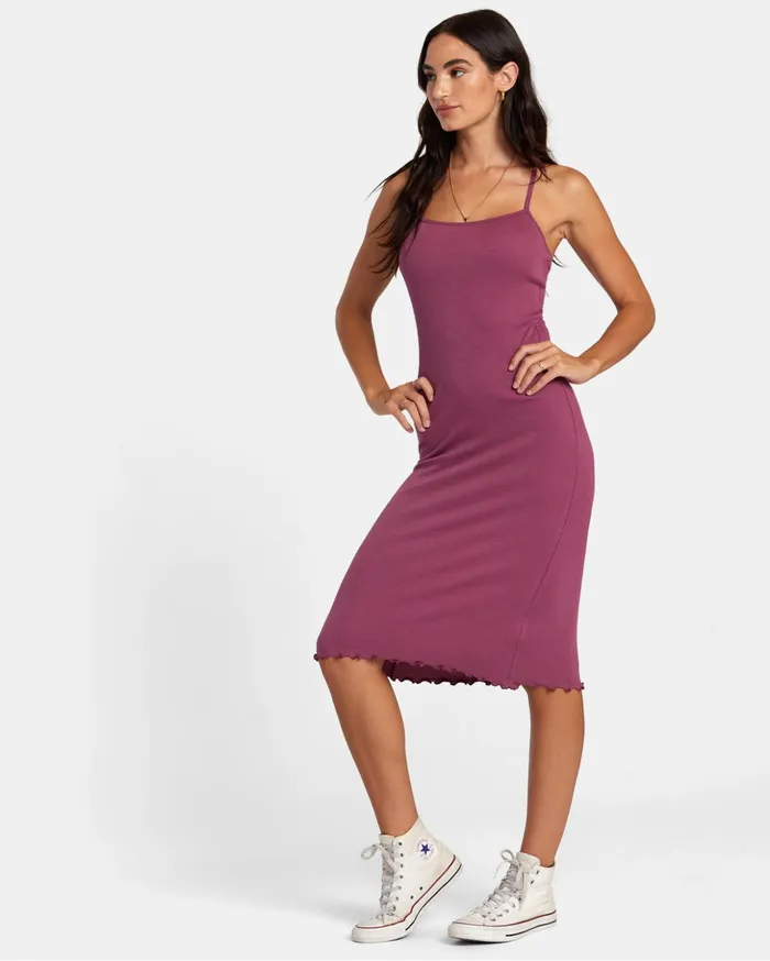 RVCA Dresses Rompers Slink Midi Dress Mulberry 8211 Women