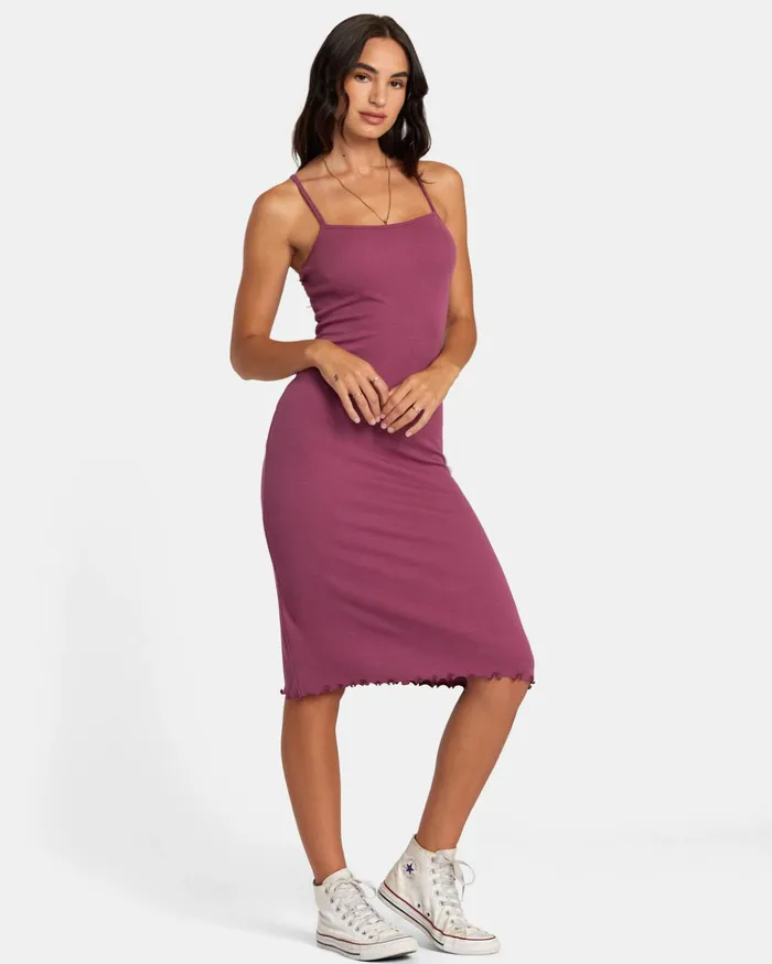 RVCA Dresses Rompers Slink Midi Dress Mulberry 8211 Women