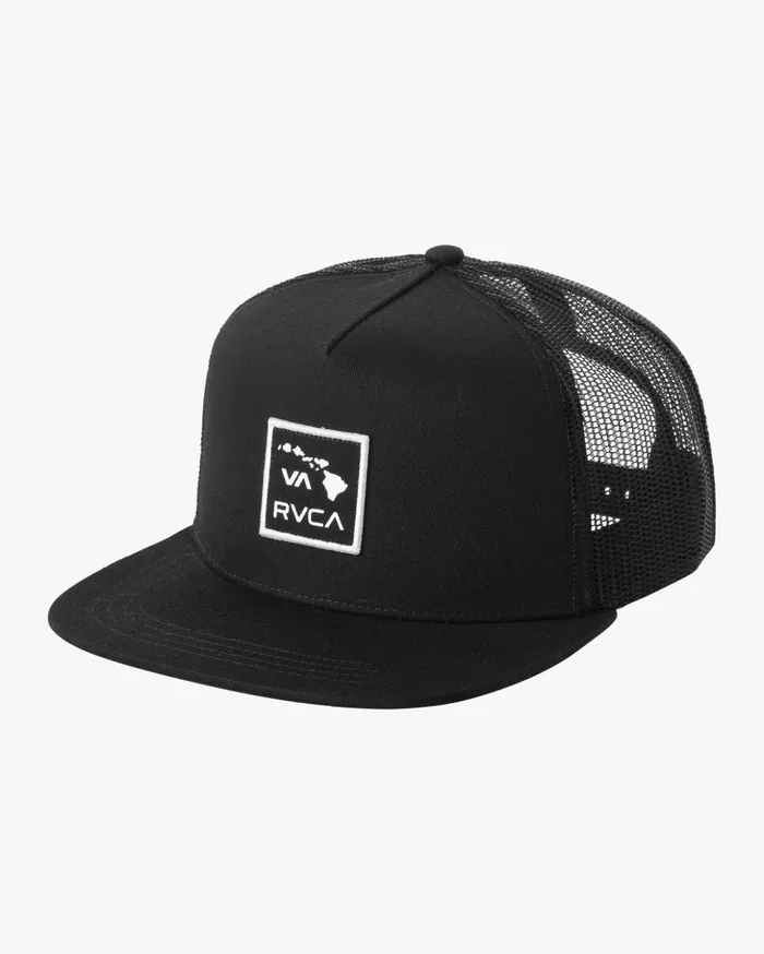 RVCA Hats Beanies Islands Patch Trucker Hat Black 8211 Men