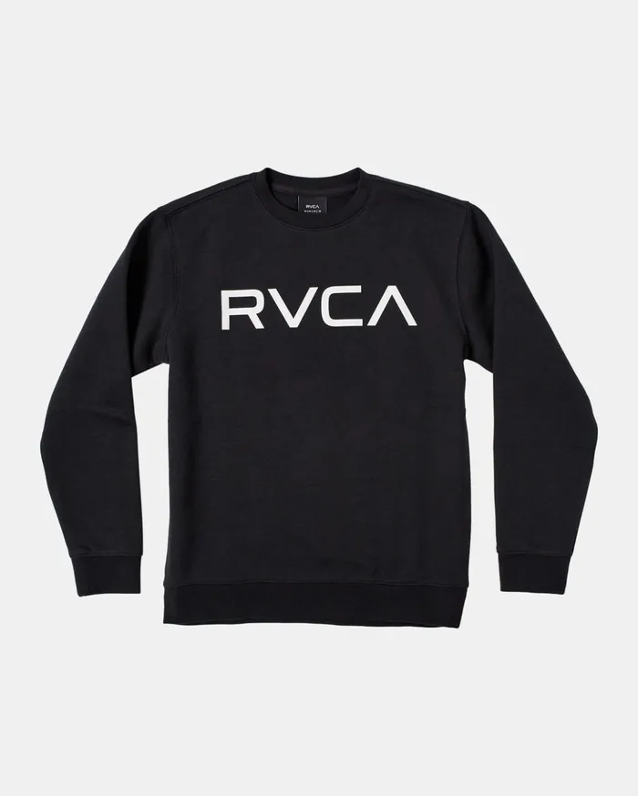 RVCA Hoodies Fleece Boy039s Big RVCA Crewneck Sweatshirt Black 8211 Boys