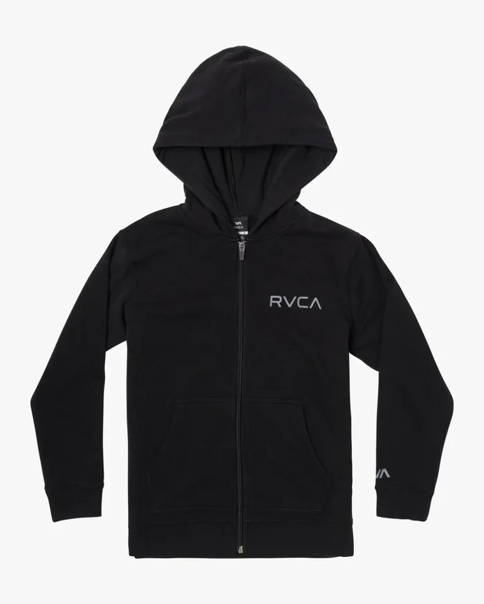 RVCA Hoodies Fleece Boy039s Ripper II ZipUp Hoodie Black 8211 Boys