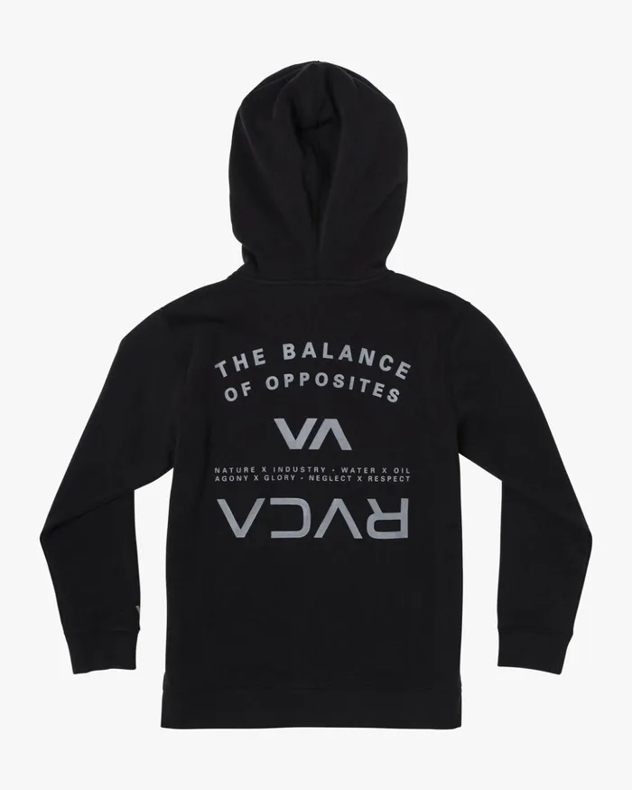 RVCA Hoodies Fleece Boy039s Ripper II ZipUp Hoodie Black 8211 Boys