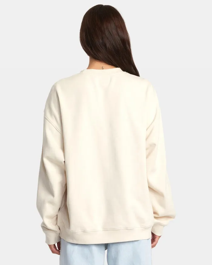 RVCA Hoodies Fleece Someday Sweatshirt Latte 8211 Women