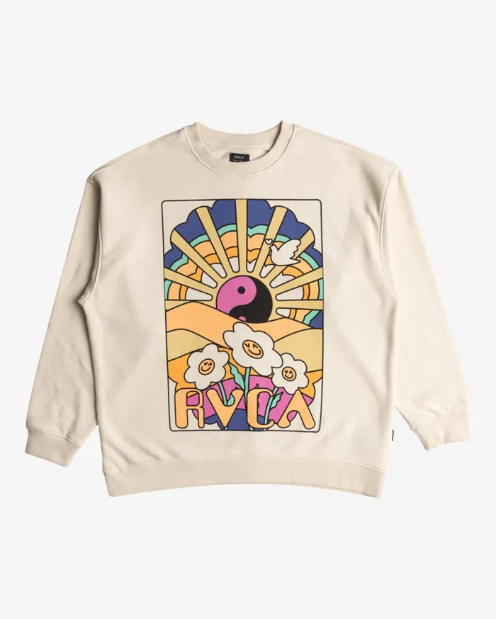 RVCA Hoodies Fleece Someday Sweatshirt Latte 8211 Women