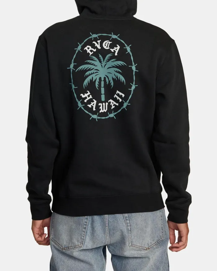 RVCA Hoodies Sweatshirts Barbed Palm Hoodie Black 8211 Men
