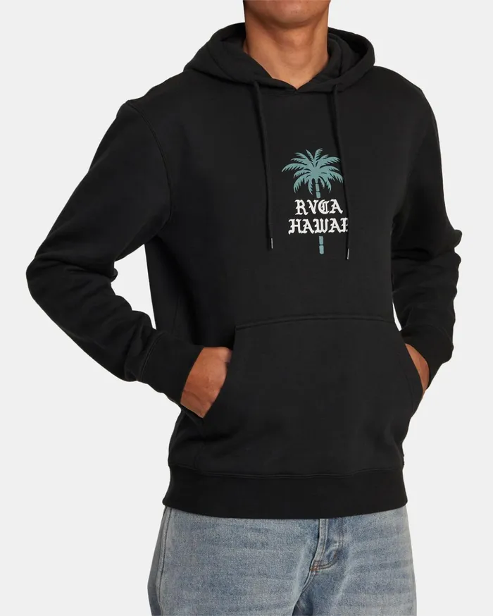 RVCA Hoodies Sweatshirts Barbed Palm Hoodie Black 8211 Men