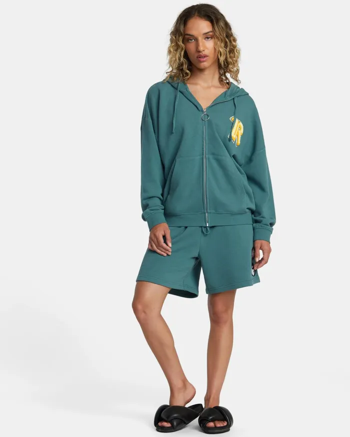 RVCA Hoodies Sweatshirts Rose Machado Thrift ZipUp Hoodie Teal 8211 MenWomen RVCA Hoodies Sweatshirts Rose Machado Thrift ZipUp Hoodie Teal 8211 MenWomen