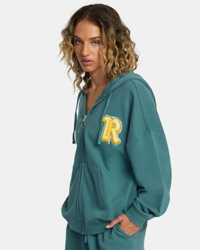 RVCA Hoodies Sweatshirts Rose Machado Thrift ZipUp Hoodie Teal 8211 MenWomen RVCA Hoodies Sweatshirts Rose Machado Thrift ZipUp Hoodie Teal 8211 MenWomen