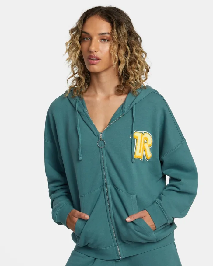 RVCA Hoodies Sweatshirts Rose Machado Thrift ZipUp Hoodie Teal 8211 MenWomen RVCA Hoodies Sweatshirts Rose Machado Thrift ZipUp Hoodie Teal 8211 MenWomen