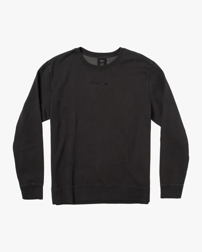 RVCA Hoodies Sweatshirts Tonally Fleece Crewneck Sweatshirt Black 8211 Men
