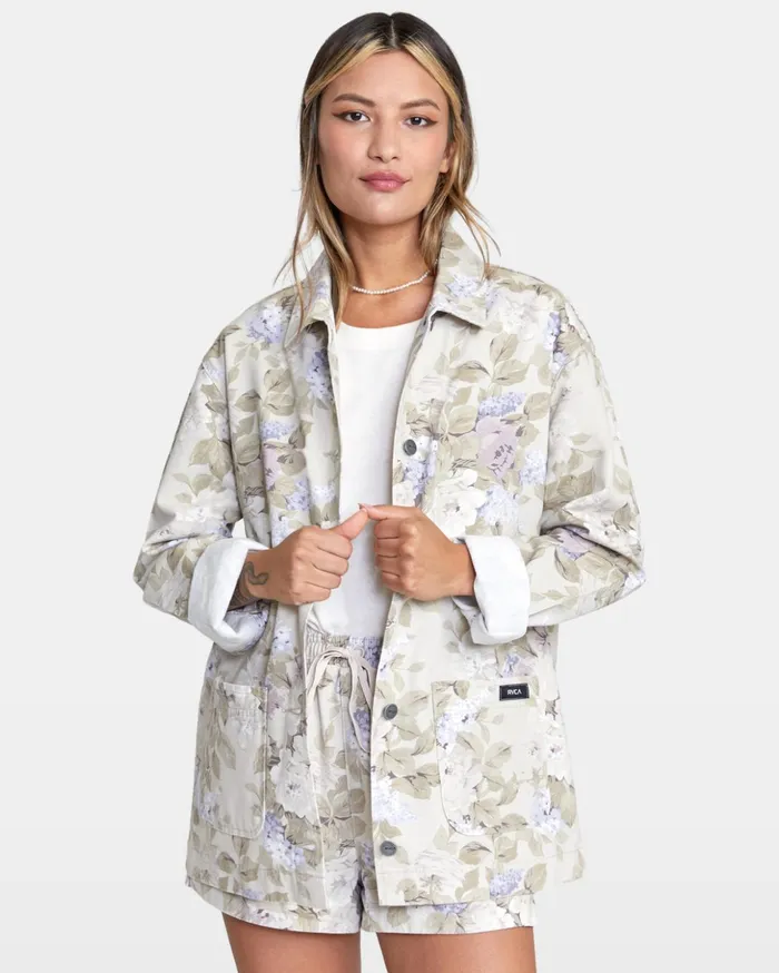 RVCA Jackets Chorelist Oversized Jacket Oatmeal 8211 Women