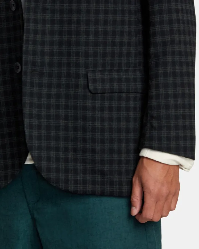 RVCA Jackets Spun Spirit Studio Plaid Blazer Navy 8211 MenWomen