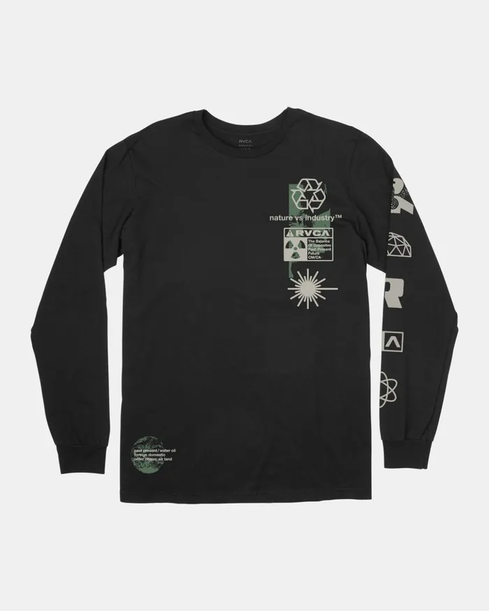 RVCA Long Sleeves Infografik Long Sleeve Tee Black 8211 Men