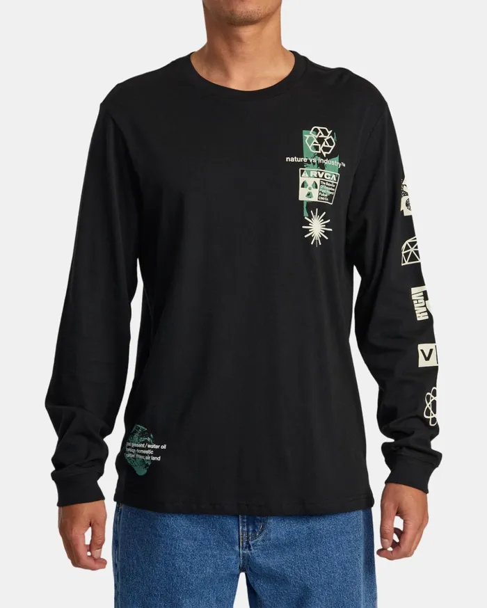 RVCA Long Sleeves Infografik Long Sleeve Tee Black 8211 Men