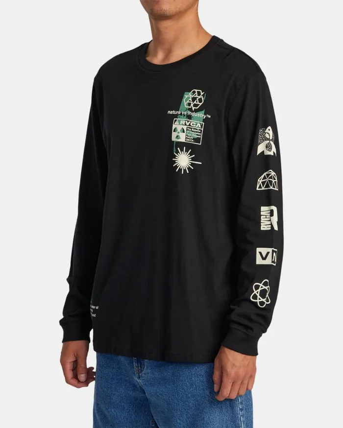 RVCA Long Sleeves Infografik Long Sleeve Tee Black 8211 Men