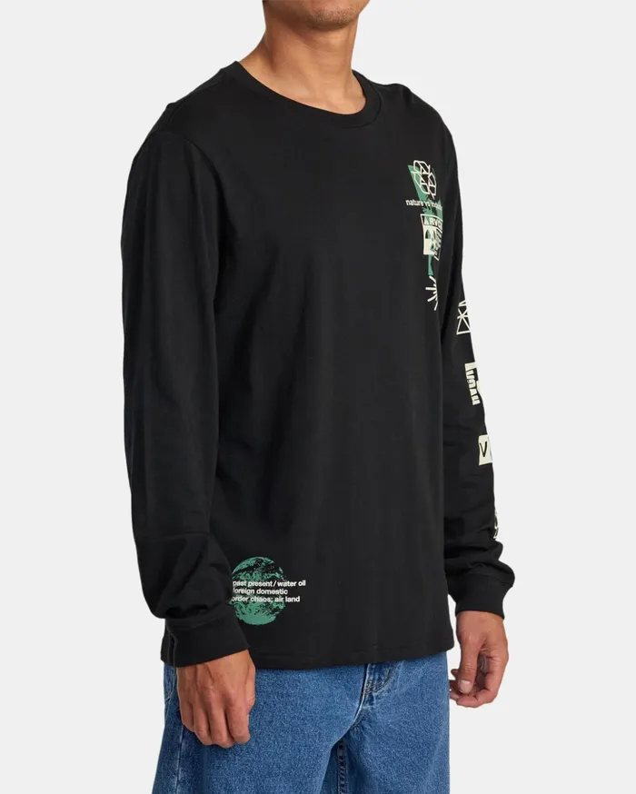 RVCA Long Sleeves Infografik Long Sleeve Tee Black 8211 Men
