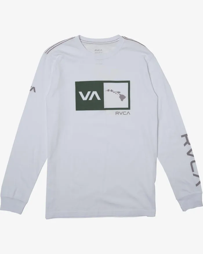 RVCA Long Sleeves ISLAND BALANCE BOX LS White 8211 Men