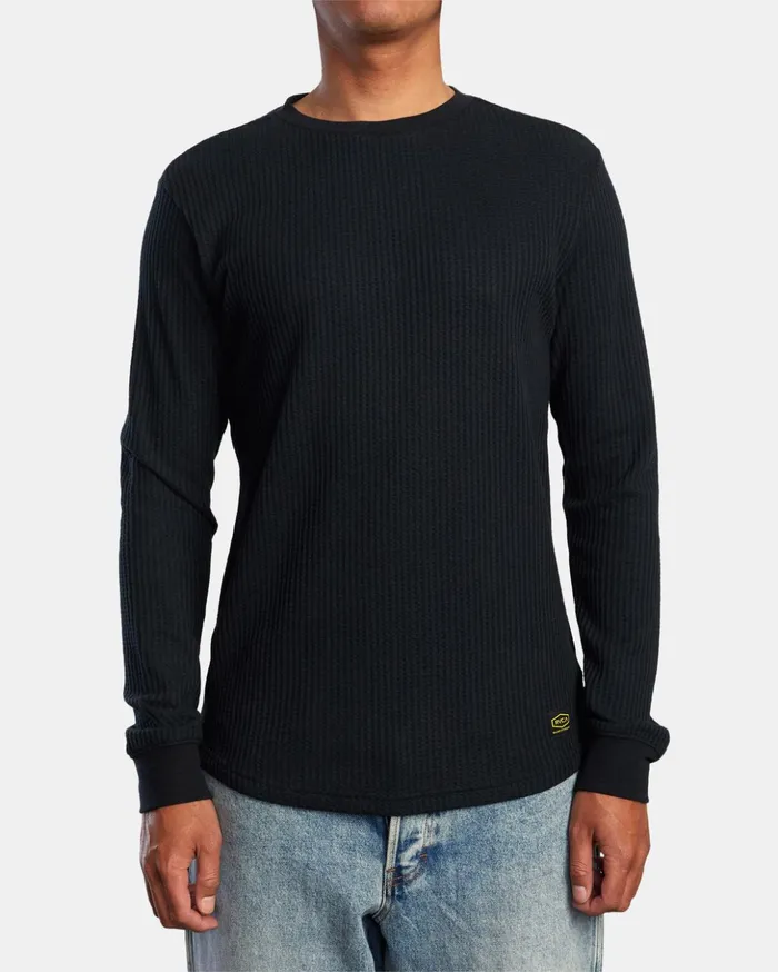 RVCA Shirts Flannels Day Shift Long Sleeve Thermal Shirt Black 8211 Men