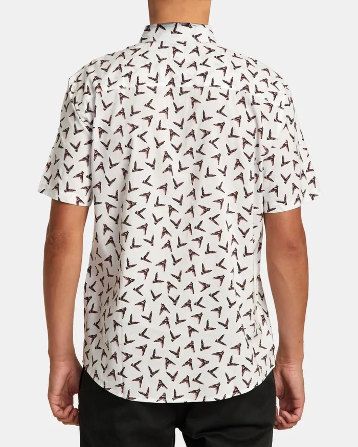 RVCA Shirts Flannels Hawaii Legend And Mana Short Sleeve Shirt Antique White 8211 Men