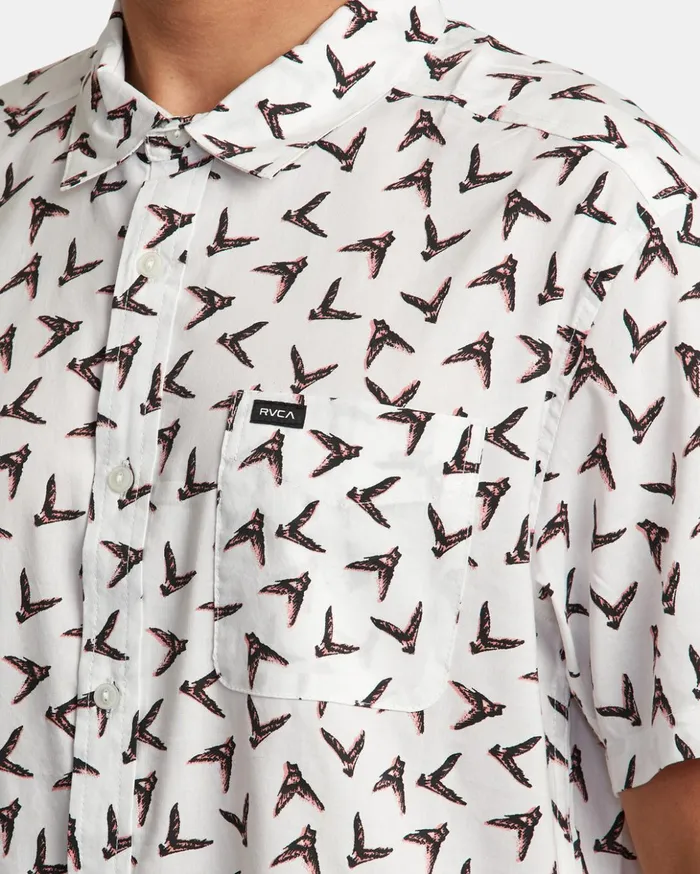 RVCA Shirts Flannels Hawaii Legend And Mana Short Sleeve Shirt Antique White 8211 Men