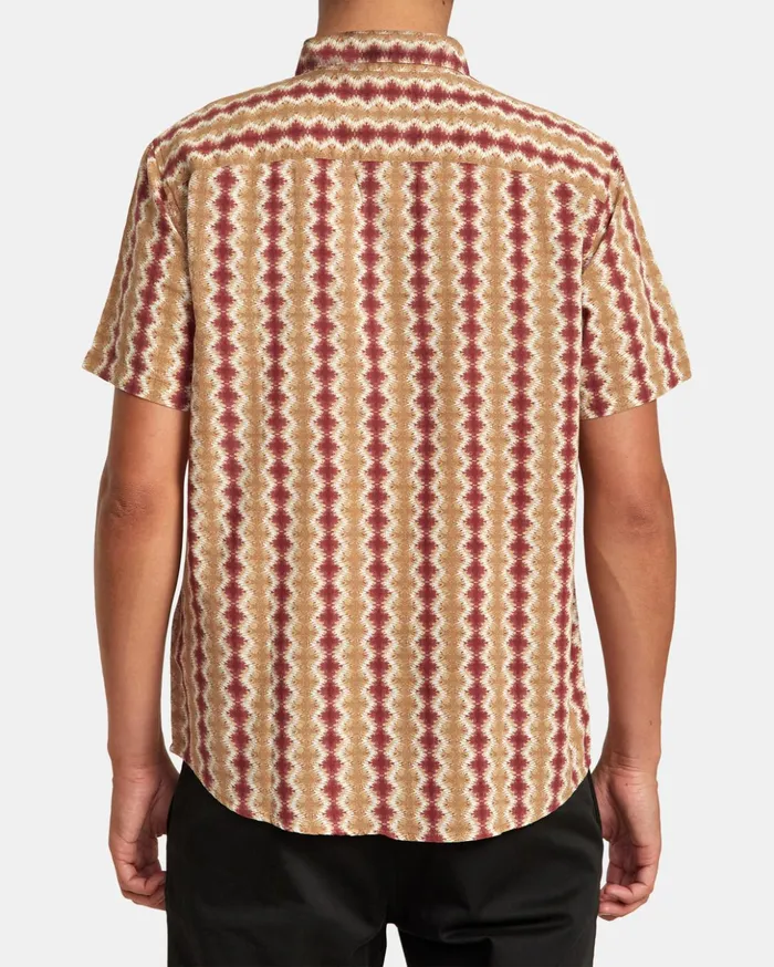RVCA Shirts Flannels Shima Gauze Short Sleeve Shirt Cinnabar 8211 Men