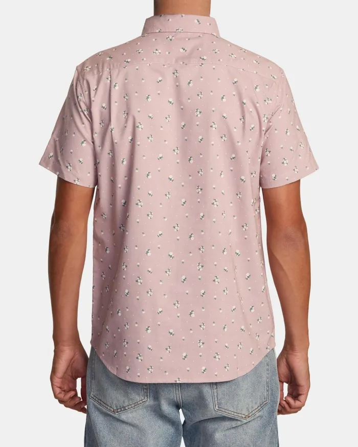 RVCA Shirts Flannels Thatll Do Print Short Sleeve Shirt Pale Mauve 8211 Men