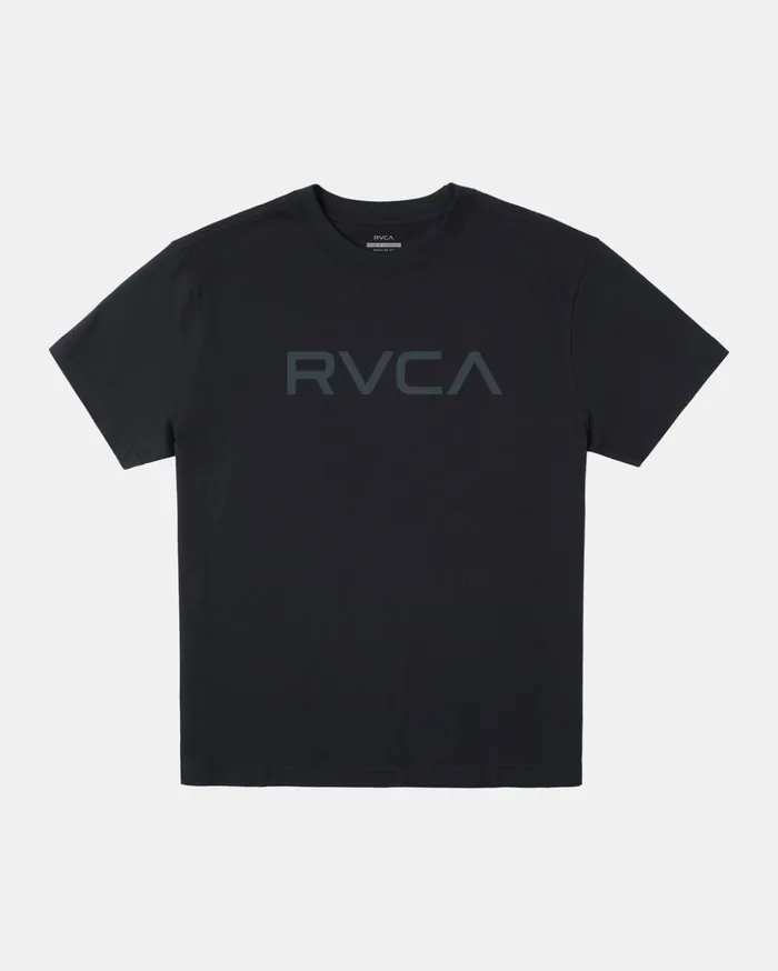 RVCA Short Sleeves Big RVCA Embossed TShirt Black 8211 Men