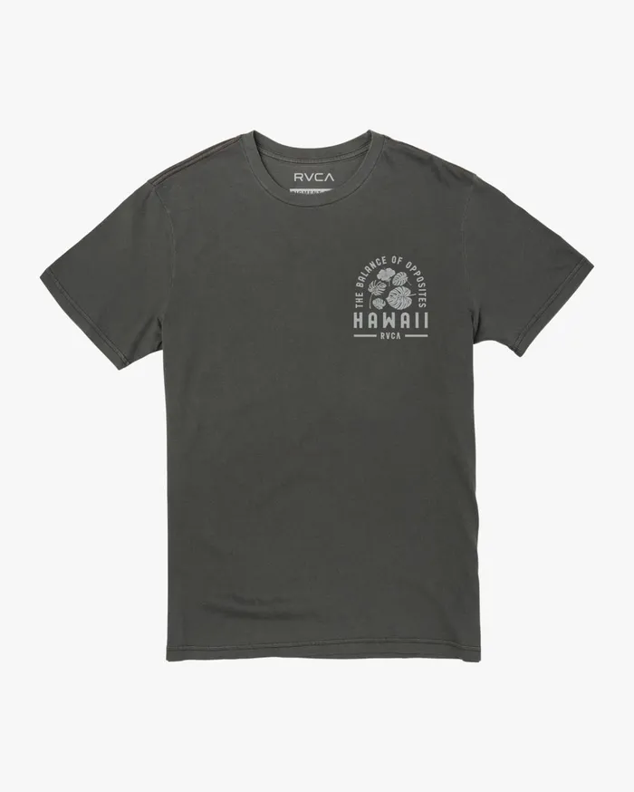 RVCA Short Sleeves Hawaii Monstera Tee Pirate Black 8211 Men