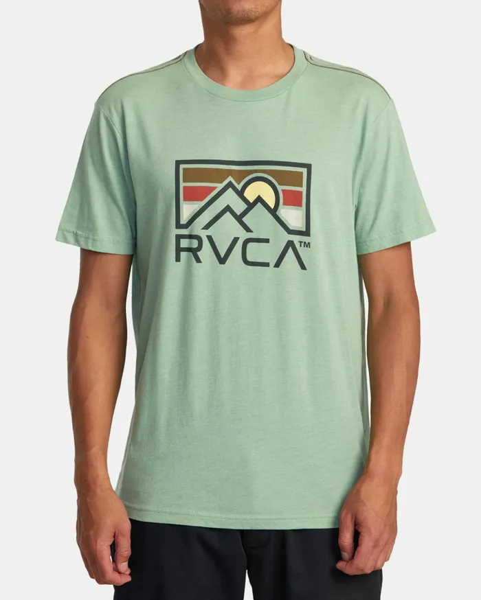 RVCA Short Sleeves Horizon Ind Tee Green Haze 8211 Men