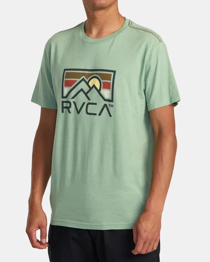RVCA Short Sleeves Horizon Ind Tee Green Haze 8211 Men