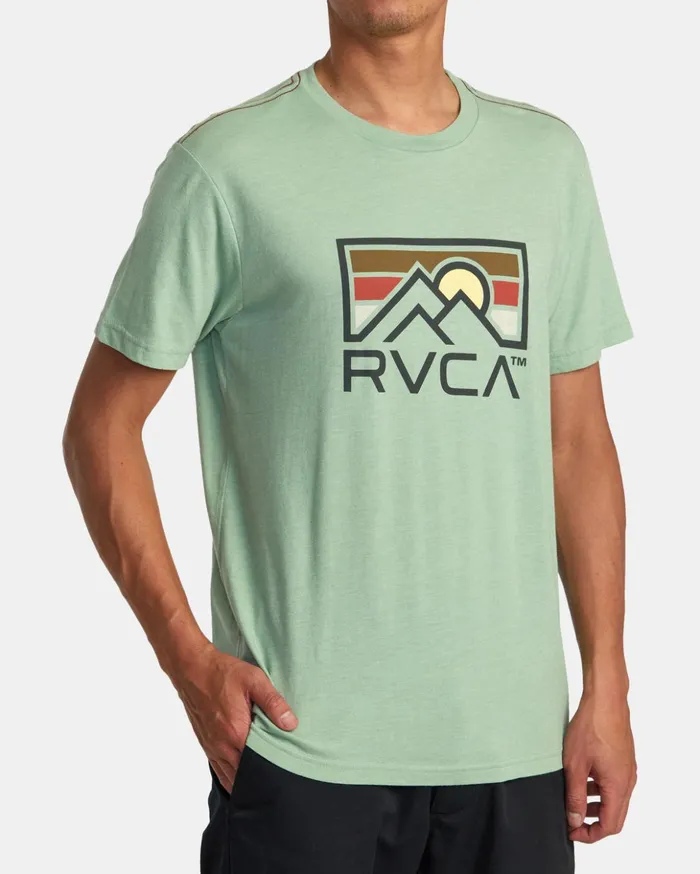 RVCA Short Sleeves Horizon Ind Tee Green Haze 8211 Men