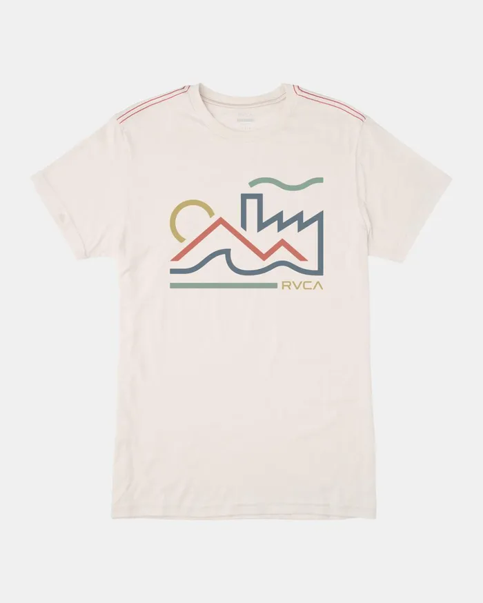 RVCA Short Sleeves Indust TShirt Antique White 8211 Men