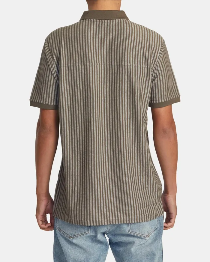 RVCA Short Sleeves Marco Polo Short Sleeve Polo Shirt Mushroom 8211 Men