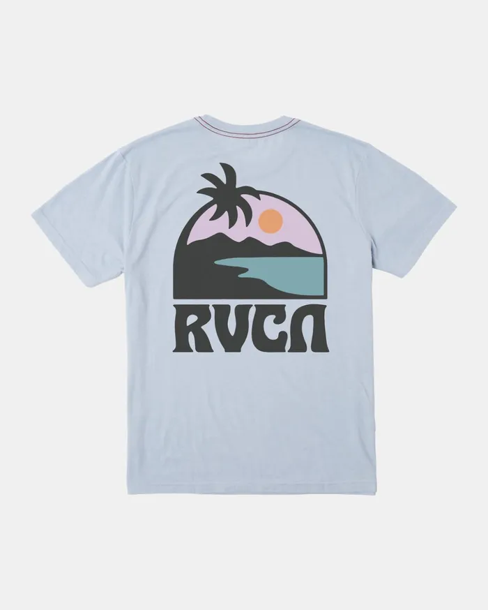 RVCA Short Sleeves Sundowner Tee Deja Blue 8211 Men