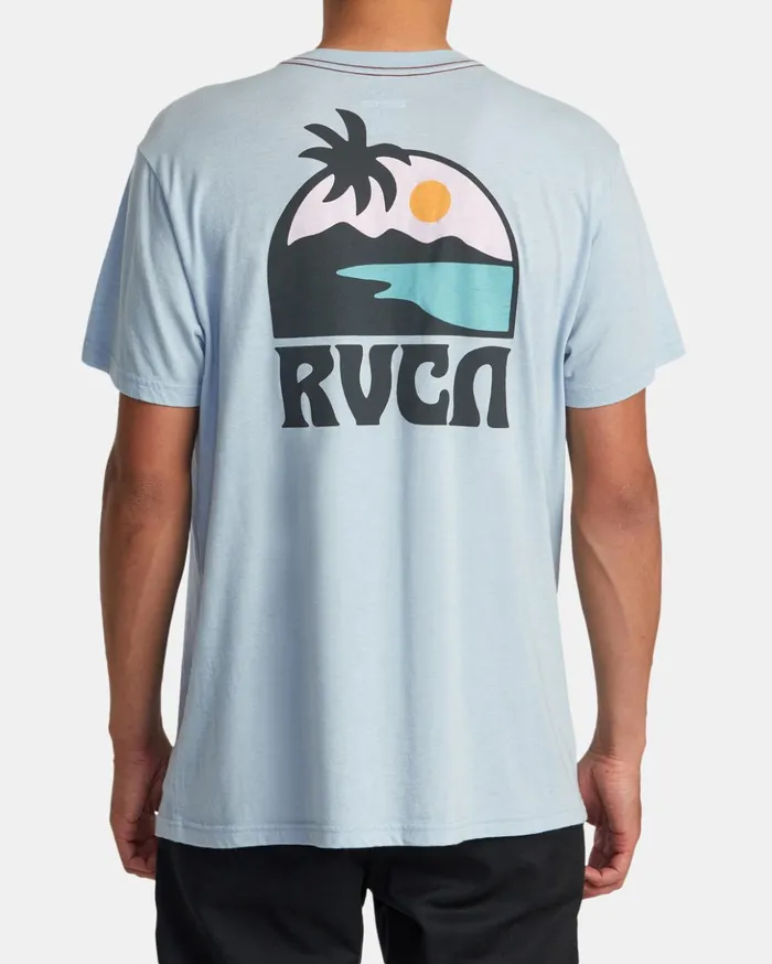 RVCA Short Sleeves Sundowner Tee Deja Blue 8211 Men