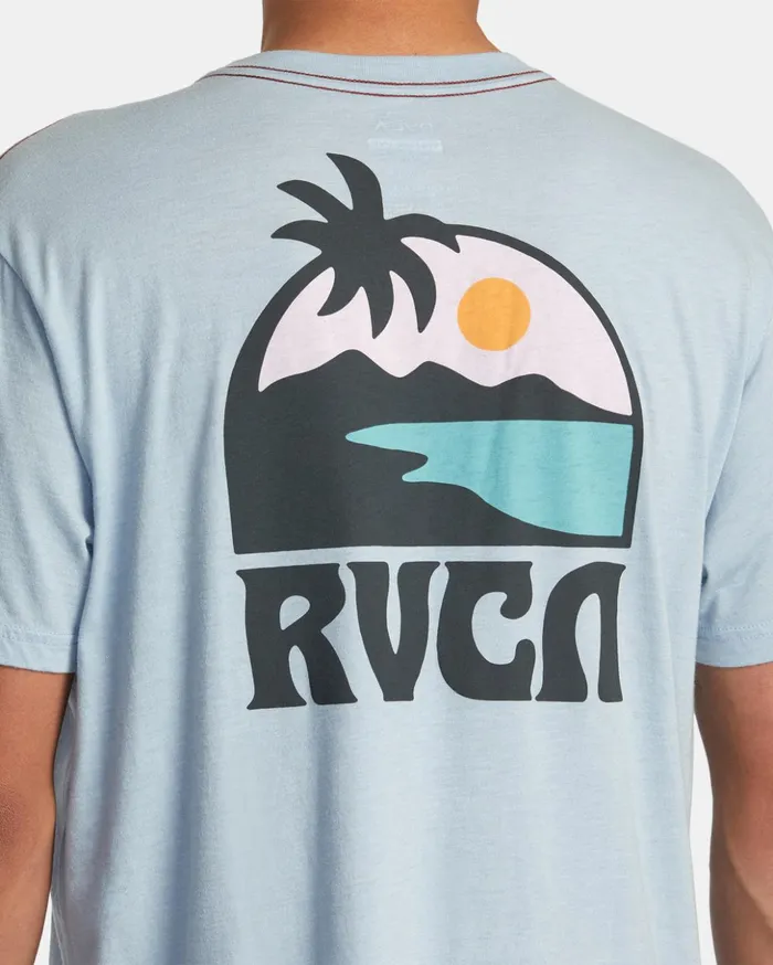 RVCA Short Sleeves Sundowner Tee Deja Blue 8211 Men
